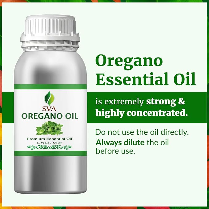 SVA Oregano Essential Oil 16 Fl Oz – for Diffuser, Skin & Hair Care – Ideal for Massage & DIY Blends