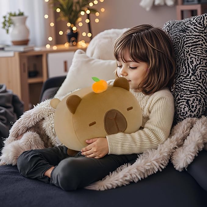Mewaii Cute Capybara Plush, Kawaii Plushies Capybara, Cute Animal Plushie, Soft Squishy Gifts for Kids & Girls (16 Inch)