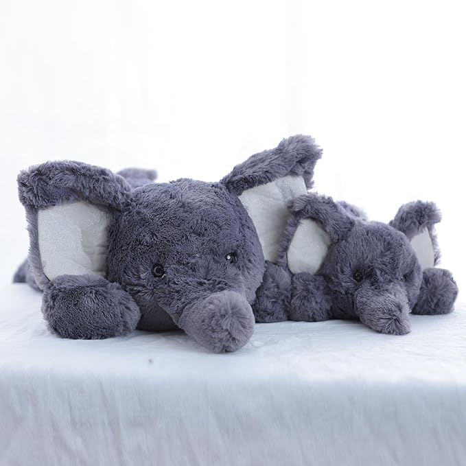 Elephant Stuffed Animal for Kids 15.7" 1.2Lbs, Soft Weighted Stuffed Animals, Huggable Weighted Elephant Plushie for Kids