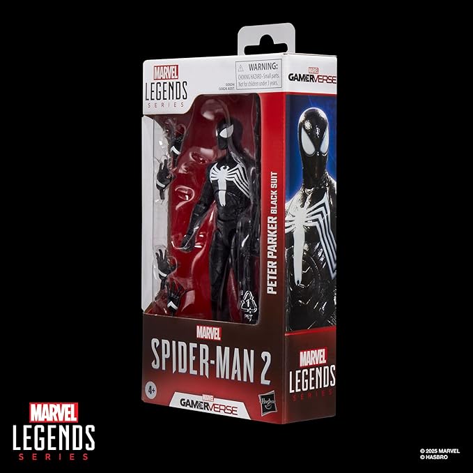 Marvel Legends Series Gamerverse Peter Parker Black Suit, Spider-Man 2 Video Game-Inspired Collectible 6 Inch Action Figure