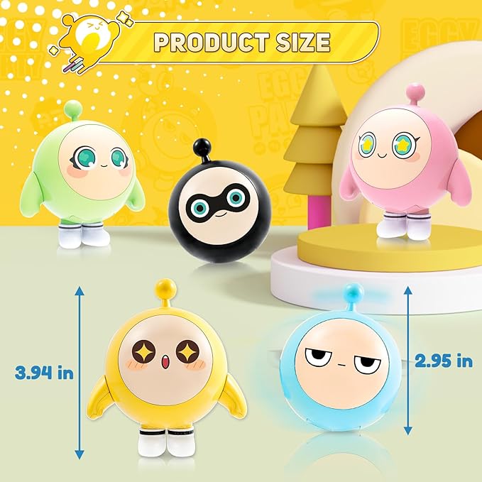 A ALPHA Eggy Party Toys, Bulu Action Figures Transformable Toys, 2-in-1 Eggy Wobbler Toys to All Ages, Cute Tumbler Toys for Kids Boys and Girls Birthday Holidays