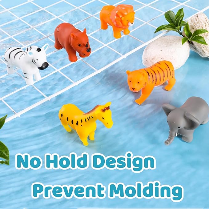 Baby Bath Toys, for Infants 6-12& Toddlers 1-3, No Hole Bathtub Toys (Animals Combo Ⅲ, 16 Pcs)