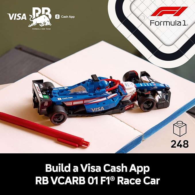 LEGO Speed Champions Visa Cash App RB VCARB 01 F1 Race Car Model Kits - Building Sets for Adults, Ages 18+ W/Realistic Features - DIY Crafts for Display - Gift Ideas for F1 Fans - 77246