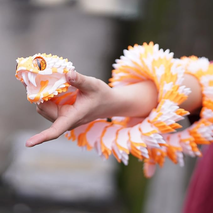 Super Large 3D Printed snake with a movable mouth,47.4inch,Flexible Realistic Articulated Animal Fidget Toys,Mystery Figurines Gifts ,Executive Desk Décor and Festival Collectible (WO 47.4inch)