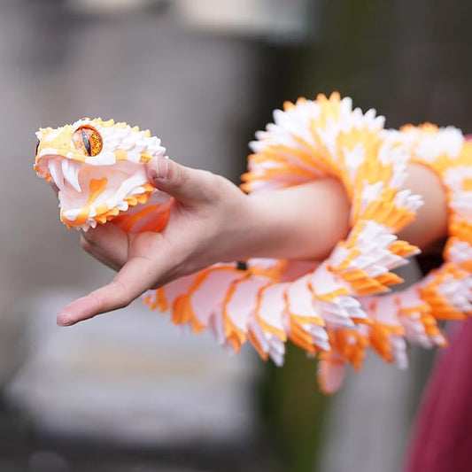 Super Large 3D Printed snake with a movable mouth,47.4inch,Flexible Realistic Articulated Animal Fidget Toys,Mystery Figurines Gifts ,Executive Desk Décor and Festival Collectible (WO 47.4inch)