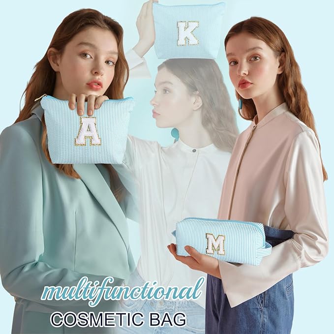 YOOLIFE Gifts for Women Her, Makeup Bag Make Up Bag Pouch Cosmetics Organizer Bag Cute Makeup Bag Skincare Bag Personalized Best Friend Wife Birthday Gift Graduate Gifts for Her V