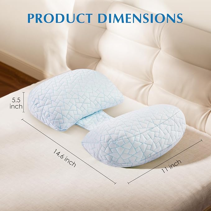 Pregnancy Pillow for Sleeping, Portable Adjustable Maternity Wedge Pillows for Side Sleepers, Belly, Back & Hip Support with Cooling Removable Cover, Ideal Travel Pillow for Pregnant Women