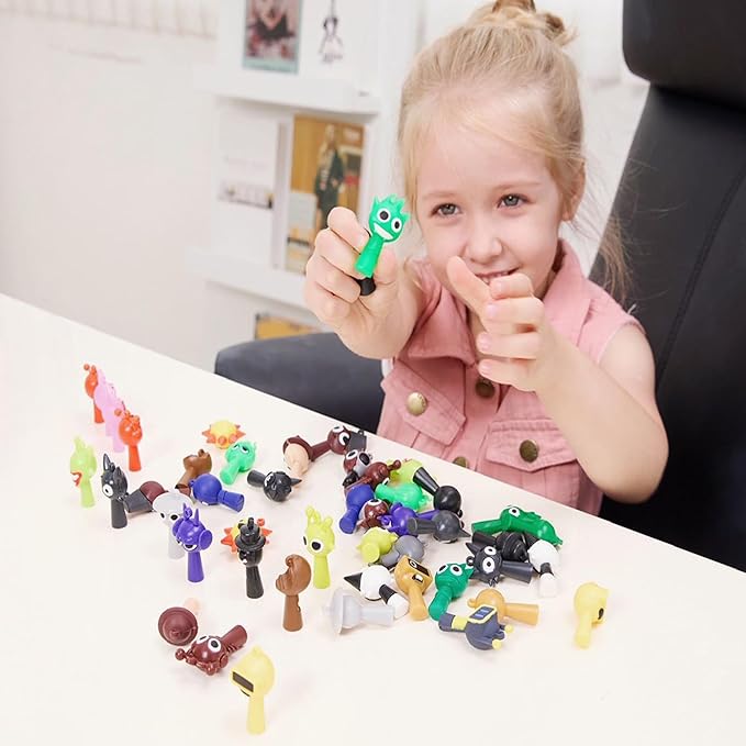 JDF® Sprunky Mystery Animal Action Figures Set – 24PCS Colorful Collectible Toys for Kids & Adults, Fun Mystery Box Gift for Party Favors, Classroom Rewards, Desk Decor