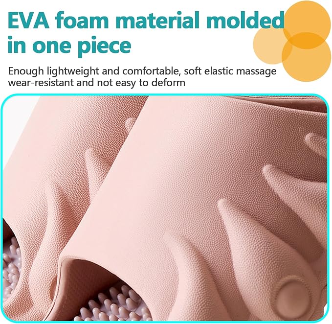 Plantar Fasciitis Relief Foot Massager for Plantar Fasciitis Shoes Women Acupressure Massage Slippers Reflexology Sandals Relaxation Gifts for Mom Dad Parents (Pink,women7-8/men 6.5-7.5)