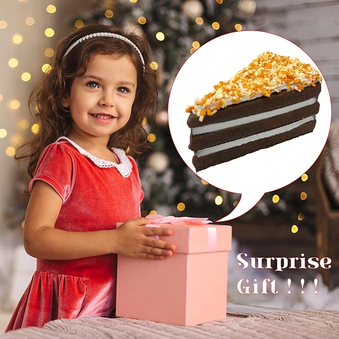 Chocolate Cream Triangle Cake Squishies Toy for Kids Birthday Gift,Cute Stress Relief Simulation Slow Rising Bread Squishi Squeeze Toys(Random Color)