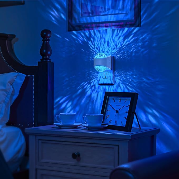 Night Lights Plug into Wall, Projector Night Light for Bedroom | Night Light Projector for Kids, 9-Color RGB Galaxy Nightlight with Dusk to Dawn for Bathroom, Home Gaming Room Decor Gifts