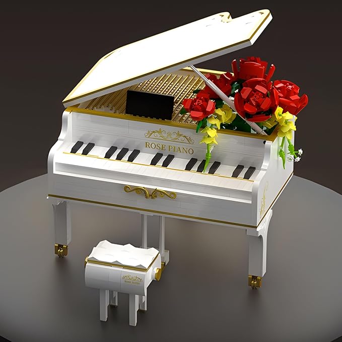 1293pcs Mini Ideas Piano Model Building Block Set, Music Lovers Collection Set, The Best Gift for Boys and Girls(White)