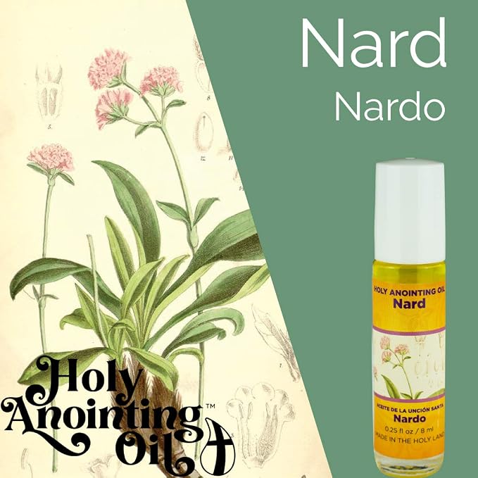 Nard Holy Land Anointing Oil from Israel, 1/4 oz Roller Bottle from Jerusalem, Locally Sourced Herbs & Essences, Gift for Pastors, Priests, Rabbi, & Clergy, Aceite Ungido de Nardo