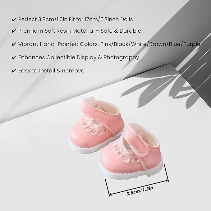 Clothes for Dolls Accessories, Stylish Kawaii Pink Outfit Set 5 Pieces Suitable for 15cm 17cm Doll , Doll Hat Clothing Set Replacement
