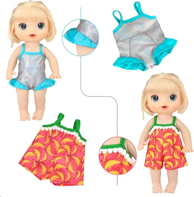 UNICORN ELEMENT 9 Sets Alive Baby Doll Clothes for 10-12 Inch Girl Dolls,12 Inch Baby Doll Clothing Dress Outfits Accessories Set,Best Gift for Kids(No Dolls)