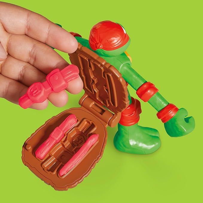 PLAY-DOH Teenage Mutant Ninja Turtles Cowabunga Creations Bendy 4 Inch Action Figures Set, Kids Arts & Crafts, TMNT Toys for Boys & Girls 4+