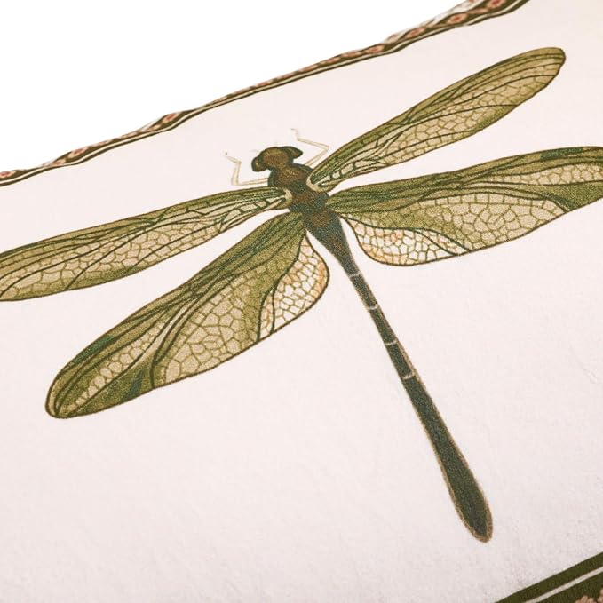 Designer Vintage French Velvet Throw Pillow Cover,28"x12"-Grace C | Pillow Cover,Concealed Zipper Design,Dragonfly Pattern,Sofas,Bedroom,Living Room,Lounge Chairs,All Season Home Decor