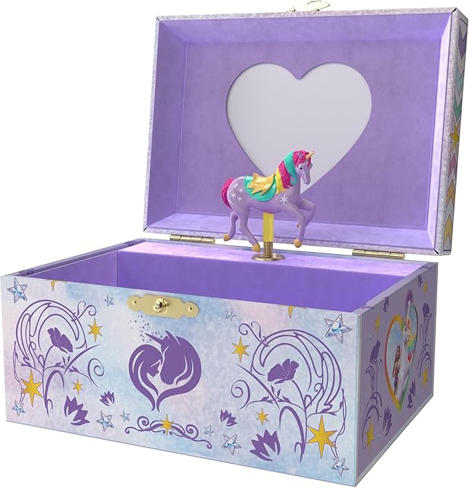 Unicorn Academy Jewelry Box for Girls - Musical Jewelry Box with Spinning Wildstar Figurine, Unicorn Academy Toys for Kids Ages 3-5 - 6 x 4.7 x 3.5 in