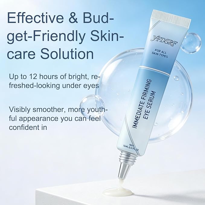 Rapid Reduction Eye Serum for Under-Eye Bags & Wrinkles - Visibly Minimizes Puffiness & Fine Lines, Anti-Aging Serum for Face with Temporary Lifting Effect, Full Size Formula (1)