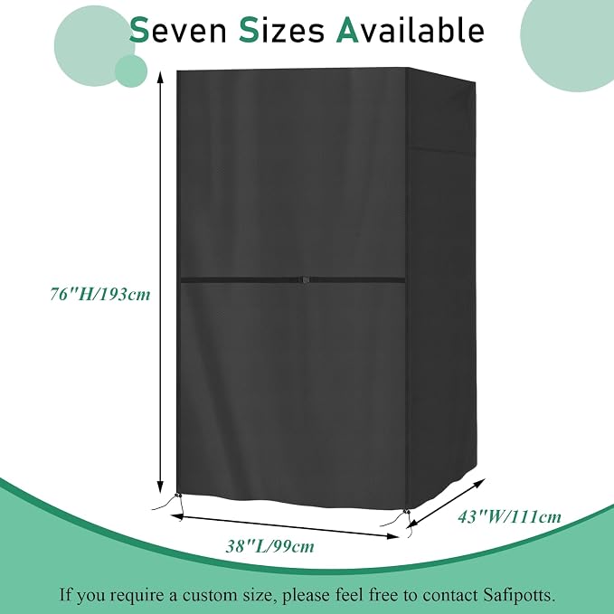 Outdoor 1-Person Sauna Cover, Heavy Duty Waterproof Sauna Cover for Wood Infrared Home Saunas Room,(Black) (38"L x43"W x76"H)
