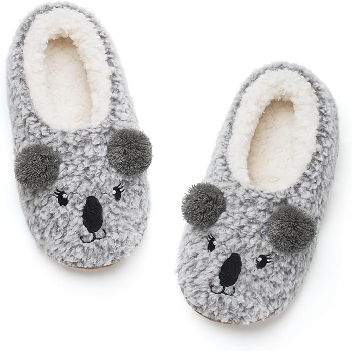Cute Animal House Slippers, Warm Fuzzy Slipper Socks with Grippers Non Slip, Cozy Funny Gifts