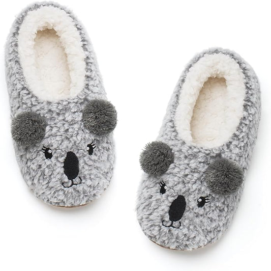 Cute Animal House Slippers, Warm Fuzzy Slipper Socks with Grippers Non Slip, Cozy Funny Gifts