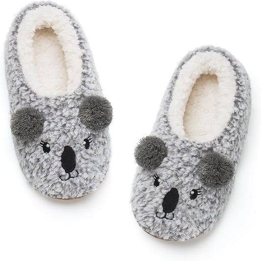 Cute Animal House Slippers, Warm Fuzzy Slipper Socks with Grippers Non Slip, Cozy Funny Gifts