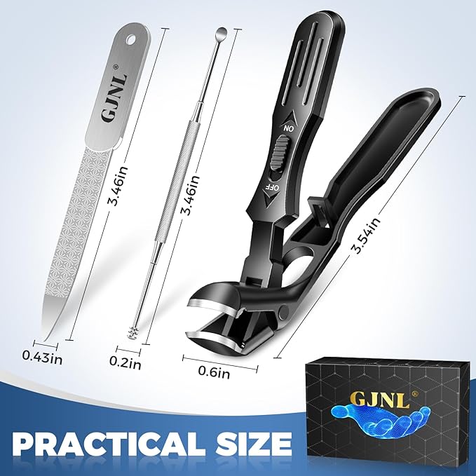 Toenail Clippers for Seniors Thick Toenails, 2026 Upgrade Angled Nail Clipper for Seniors, Toe Nail Clippers for Men with Wide Jaw Opening, Sharp Heavy Duty Fingernail Clipper Cutter with Catcher