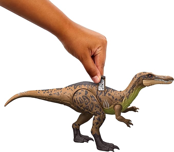 Mattel Jurassic World Chaos Theory Gigantic Trackers Suchomimus Dinosaur Action Figure, Large Species Toy with Thrash Attack & Chomp, Digital Play