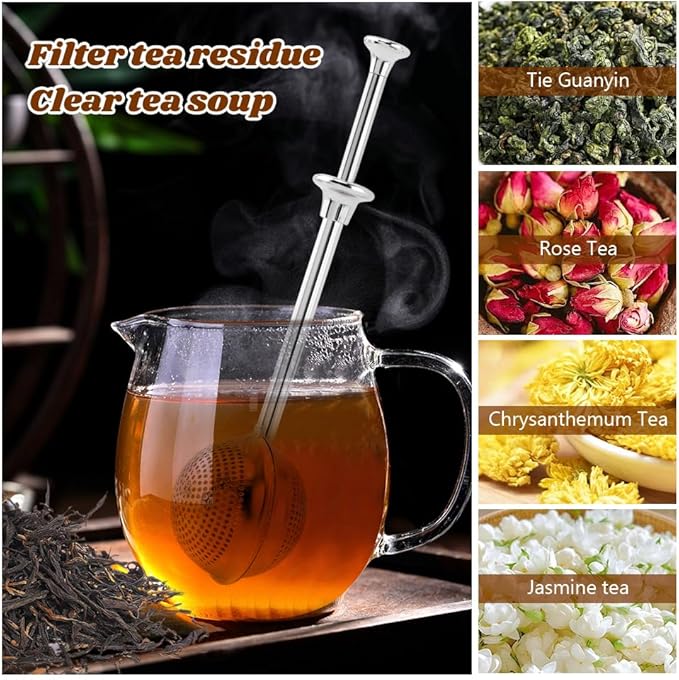 Tea Ball For Loose Leaf Tea, 2pcs Tea-Infuser With Spoon And Handle Stainless Steel Fine Mesh Ball Filter Snap Ball-Tea Strainer(3pcs)