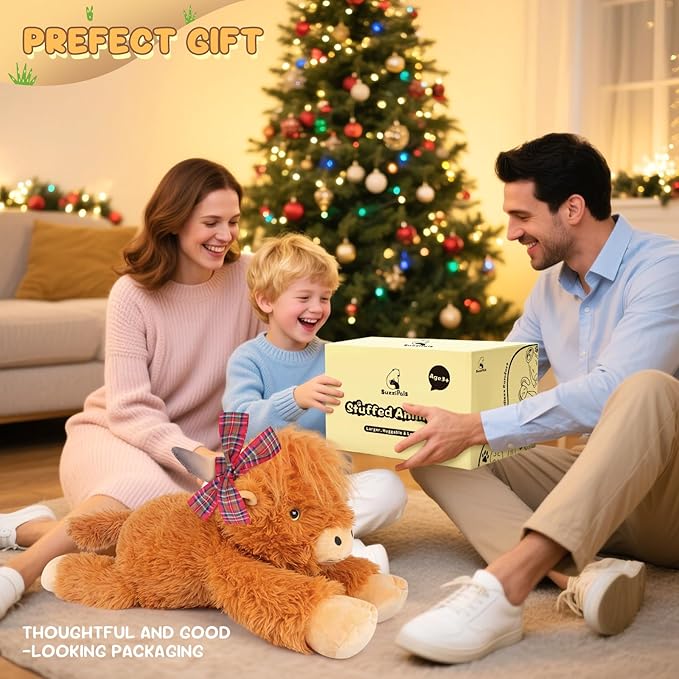Giant Highland Cow Stuffed Animal 30", Jumbo Soft Giant Stuffed Animals, Highland Cow Plush Toys for Stress Relief & Sleep Aid, Huge Cuddly Cute Plushies Gift for Kids Adults
