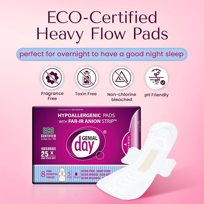 Genial Day Heavy Pads 8 CT