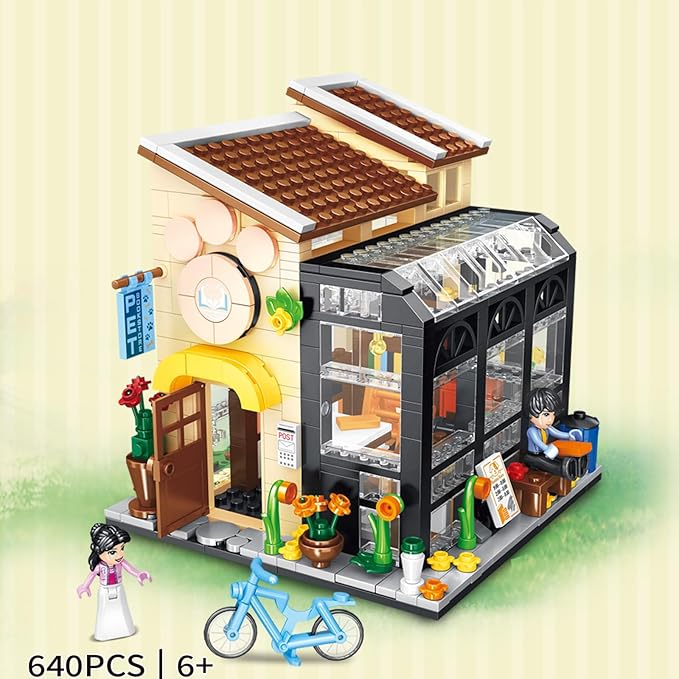 FANTASY&Co. Pet Bookstore Building Blocks Set - 640PCS, Creative Playset for Kids 6+, STEM Educational Toy, Compatible with Lego