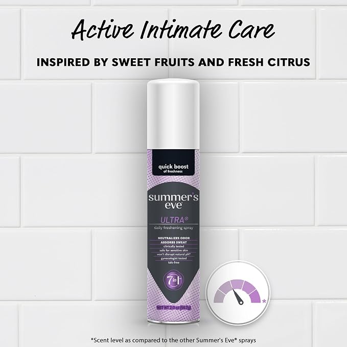 Summer's Eve Ultra Feminine Spray, Daily Body Spray for Women, Feminine Care that Neutralizes & Reduces Body Odor, Gynecologist-Tested, 2 oz, 3 Pack