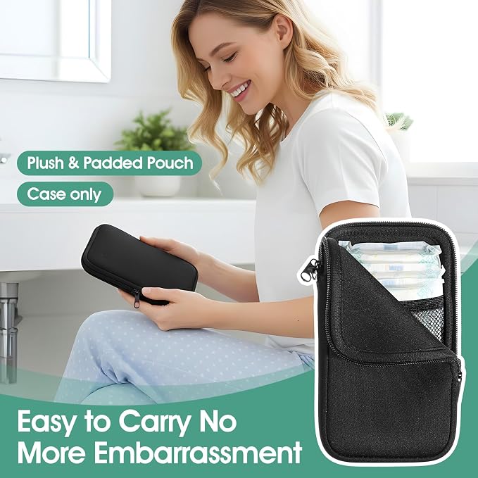 Tampon Pouch, Tampon Holder for Purse, Portable Storage Bag with Zipper, Discreet Period Bag for Feminine Products Portable Pad Bags for Women, Ladies