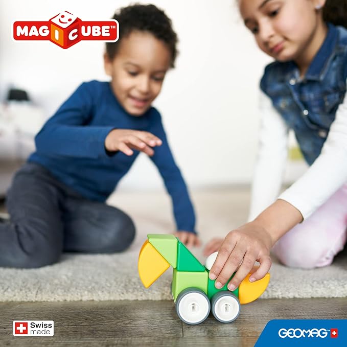 Geomag Magicube 13pcs Magnetic Blocks - Magnetic Building Blocks for Toddlers 1-3, Montessori Toys for 1+ Year Old, Autism Sensory Product, Magnets for Kids
