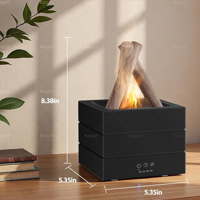 Bonfire Aromatherapy Essential Oil Diffuser, Campfire Flame Fire Diffuser with 8-Color Light, 280ml Cool Mist Humidifier for Bedroom, Home, Office, Yoga, Spa, Gift
