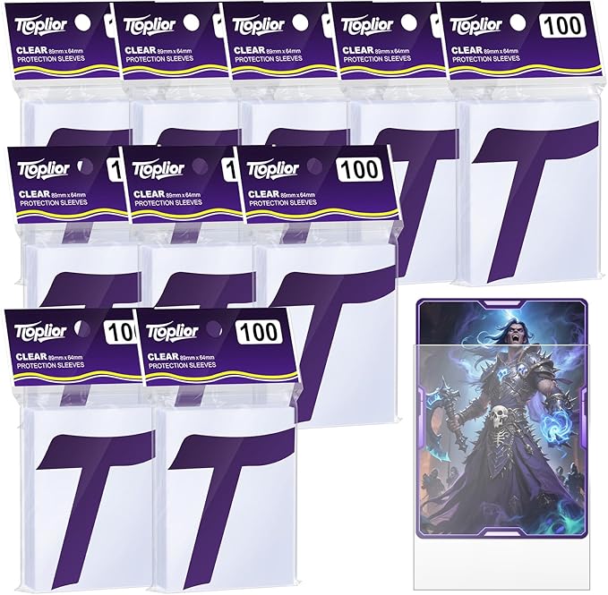 1000 Perfect Fit Sleeves,Inner Clear Card Sleeves Perfect Fit for Double Sleeving,60-Microns Ultra Clear Protection,High Clarity Trading Card Sleeve Compatible with MTG, TCG, Game,Sport Cards