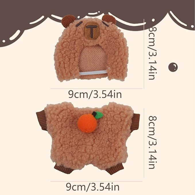 Cute Bear 17cm Doll Clothes, Cute Brown Bear Dolls Outfit Accessories Animal Style Outfits Halloween Doll Clothes Set