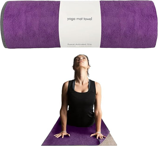 Muka Yoga Mat Towel for Hot Yoga Non-Slip, Pilates Mat Cover Absorbent Soft Gym Sweat Towel 72x24 Inch