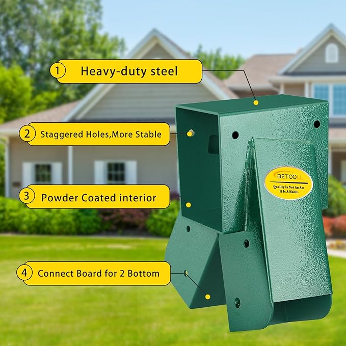 BETOOLL Swing Sets Brackets - 2 A-Frame Swing Set Brackets and 4 Swing Hangers with All Mounting Heavy Duty Hardware Included - Swing Set Kit for Porch, Yard, Playground - Green
