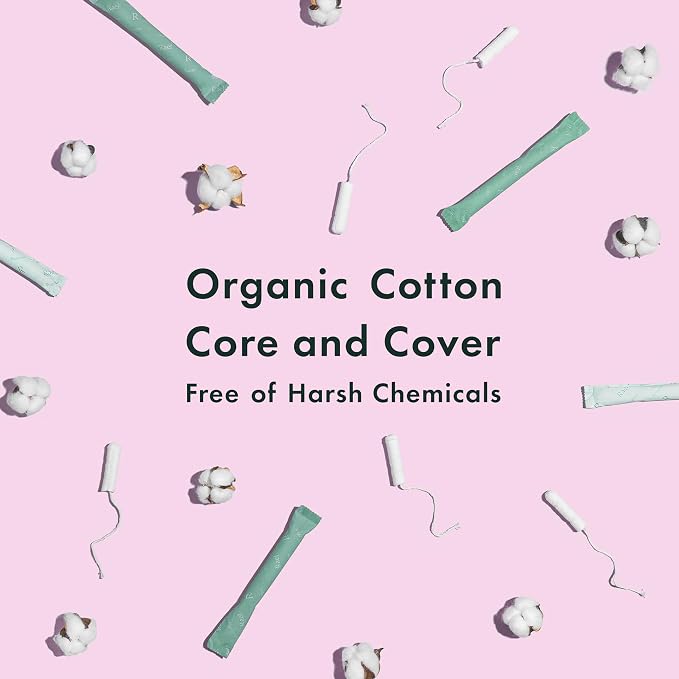Rael Tampons, Cardboard Applicator with Organic Cotton, Multipack, Regular and Super Absorbency, Unscented, Upgraded Easy Grip, Biodegradable, Chlorine-Free (36 Count, Bundle)