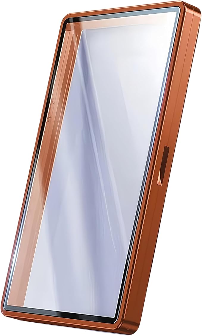 UV-Resistant Magnetic Metal Slab Case for 35pt PSA, BGS, CGC Graded Cards. High Alumina Glass, Multi-Point Magnetic Lock, Durable Metal Frame, Stackable Design. Orange