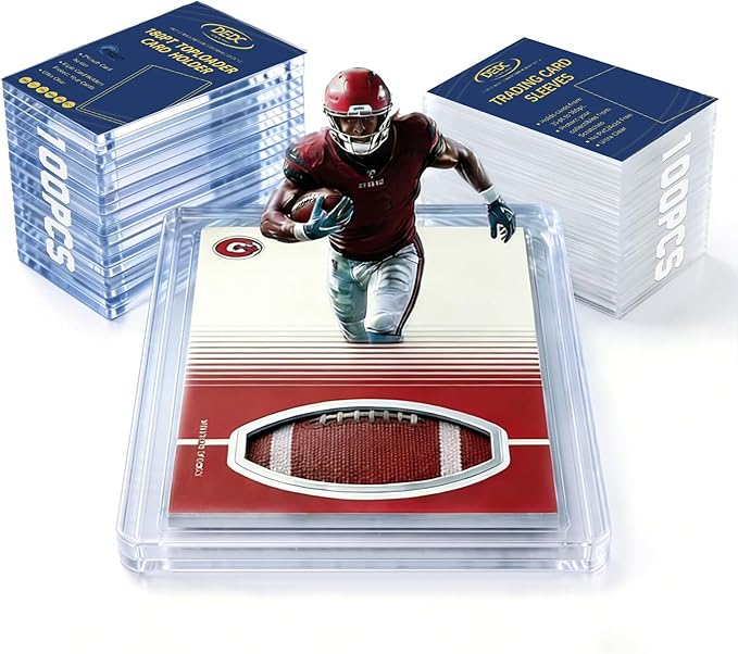 DEDC 180pt Toploaders and Penny Sleeves Bundle - 100 Rigid Hard Card Sleeves & 100 Soft Card Sleeves for 3" x 4" Ultra-Thick Memorabilia & Relic Cards - Acid-Free Archival Safe UV Protection Storage