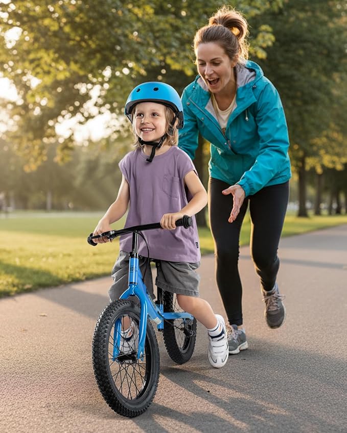 GROWNEER 16" Kids Balance Bike for 4-8 Year Old Boys Girls, Lightweight High Carbon Steel Frame Bicycle, Adjustable Padded Seat & Handlebars, Rear Brake, All-Terrain