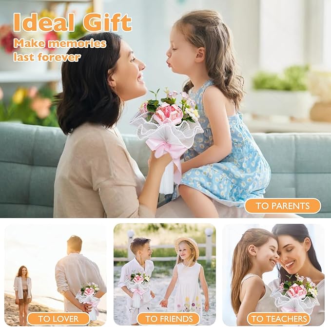 Bouquet Building Sets - Household Decorative Flower Building Block Toys - Artificial Plant Set Gift for Valentine's Day Mother's Day Birthday for Her and Him(Sunflower)