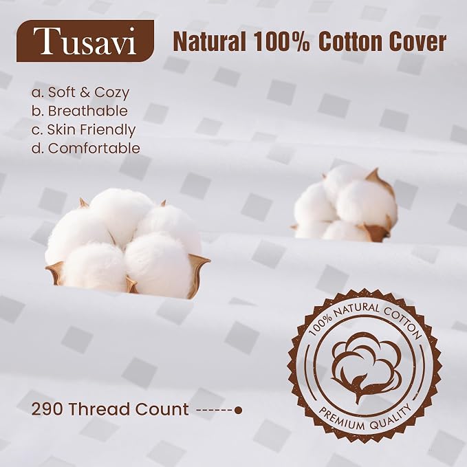 24"x24"Pillow Inserts Set of 2 with 100% Cotton Cover Decorative Square Throw 24 Pillows for Couch, Sofa and Bed - White(2, 24x24)