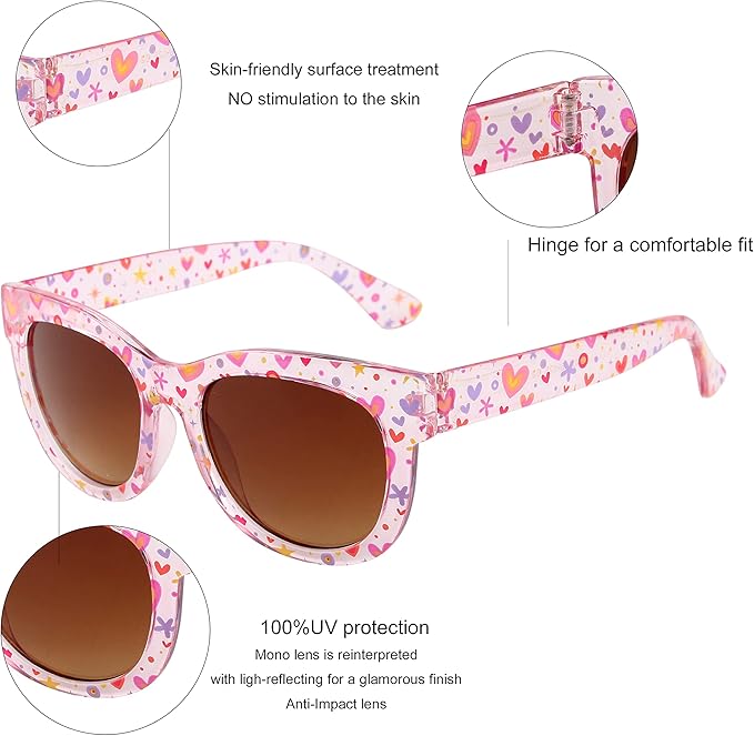 KENBO Kids Sunglasses for Girls UV Protection Toddler Sunglasses