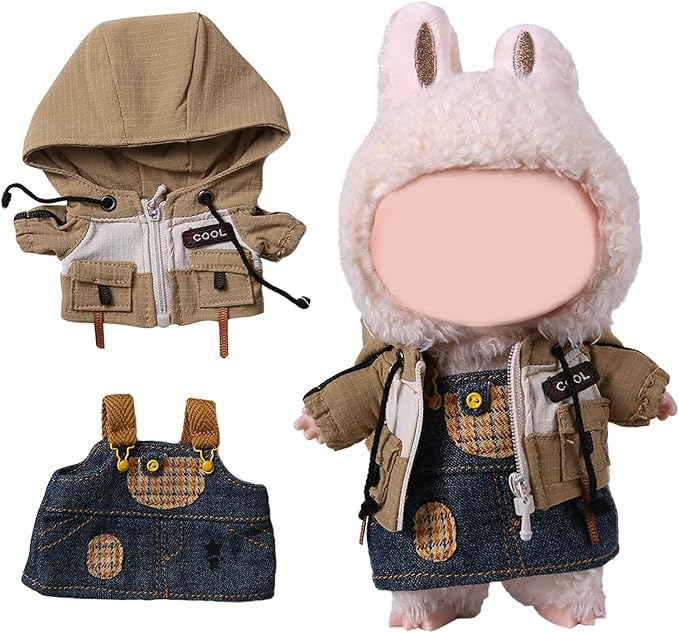Coolcandy 17cm Doll Clothes, Fashionable Dolls Outfit with Accessories Suit, Stylish Adorable Dolls Clothes Set, Soft Fabric, Detailed Stitching(Doll Not Included)