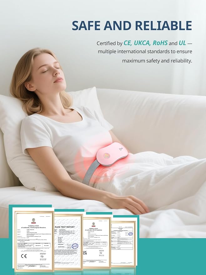 Slimpal Heating Pad for Period Cramps, Portable Cordless Electric Heating Pad for Menstrual Pain Relief, Stocking Stuffers, Rechargeable Wearable Heat Pad for Her Women Girl, Purple